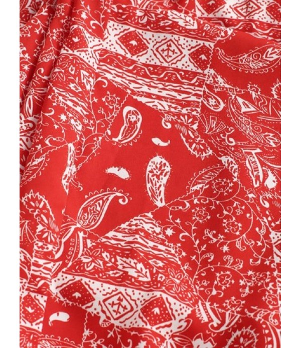 Paisley Patchwork Print Knot Jogger Pants Set