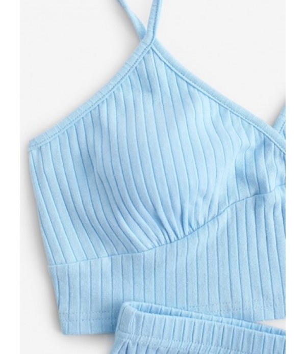 Ribbed Surplice Mermaid Skirt Set