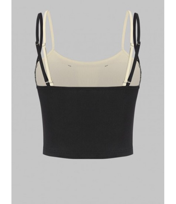 Two Piece Dress V Notched Twofer Camisole With Cinched Asymmetrical Skirt