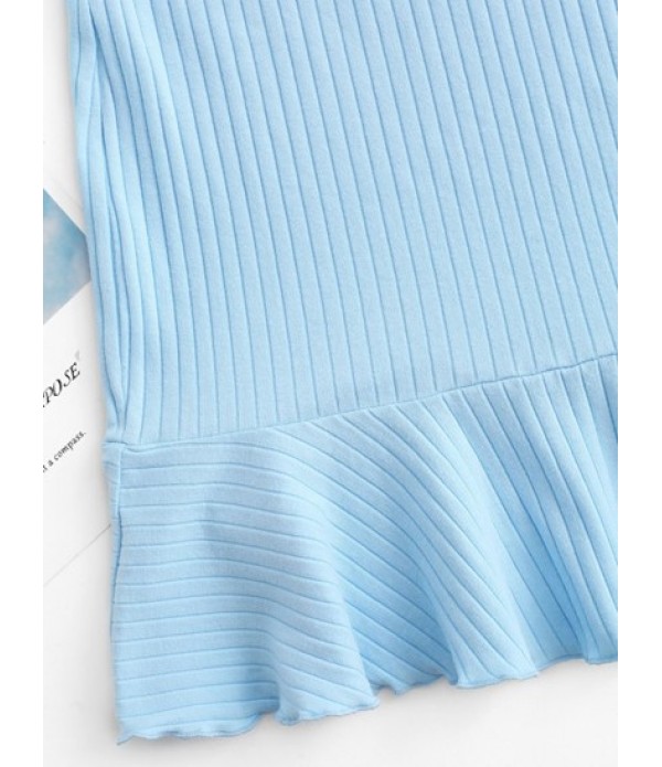 Ribbed Surplice Mermaid Skirt Set